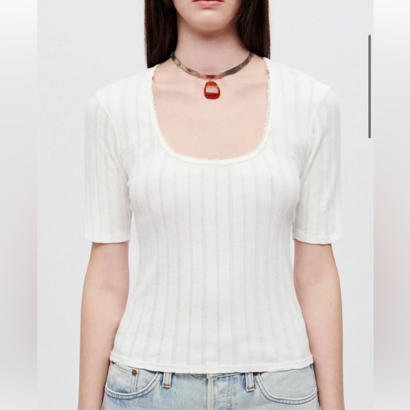 Re/Done White Short Sleeve Tee - Picture 1 of 4